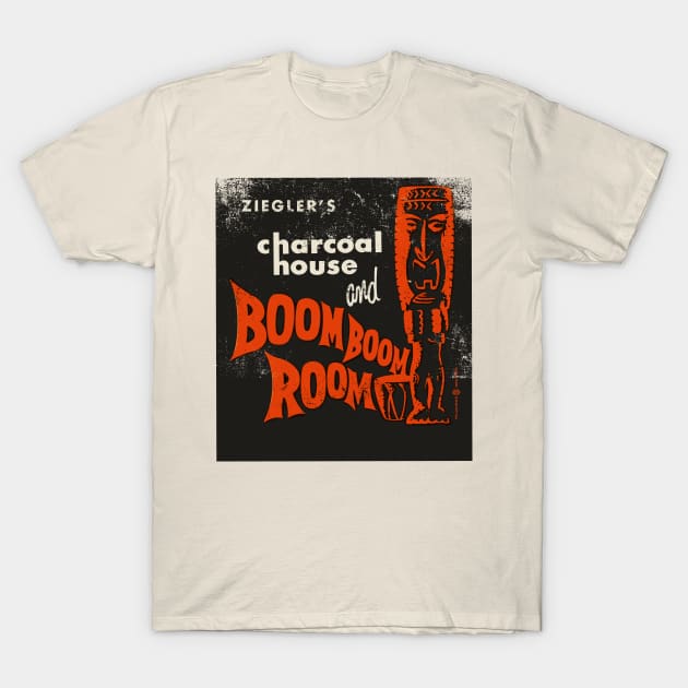 Vintage Charcoal House and Boom Boom Room Tiki Bar T-Shirt by StudioPM71